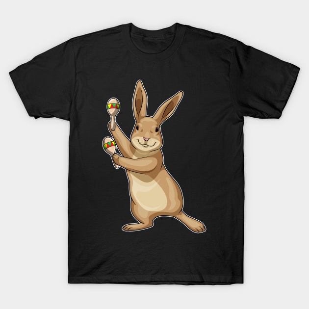 Rabbit Musician Maracas Music T-Shirt by Markus Schnabel